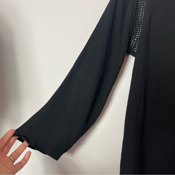 Daniel Rainn Black Boho Blouse Size Medium - Picture 6 of 12